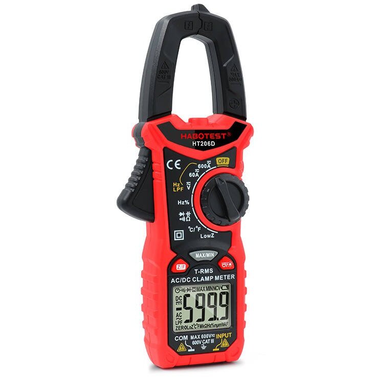 Aparat De Măsură Habotest HT206D Clampmetru Multimetru True RMS NCV LPF Afișaj LCD Negru — imaginea 3