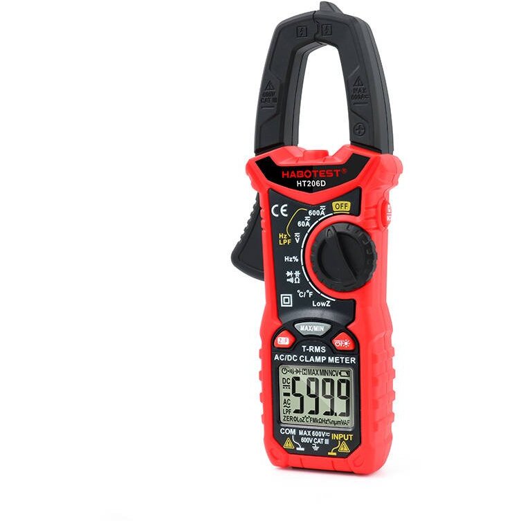 Aparat De Măsură Habotest HT206D Clampmetru Multimetru True RMS NCV LPF Afișaj LCD Negru — imaginea 5