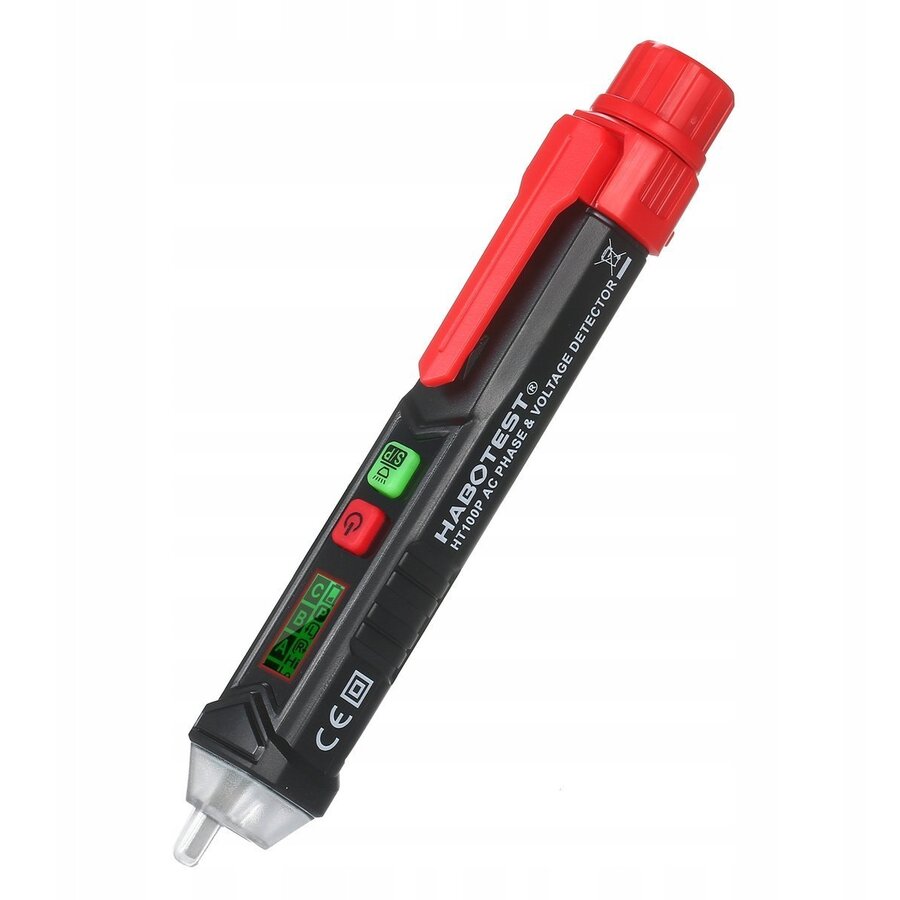 Detector De Tensiune Habotest HT100P Și Tester Faze Fără Contact NCV Afișaj LCD Negru