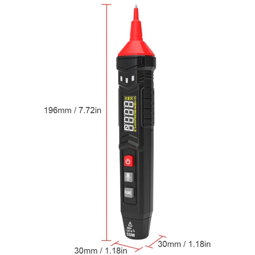 Aparat De Măsura Habotest HT121 Multimetru Universal Rezistente Capacități Frecvente Diode True RMS NCV Lanterna LED Funcții Smart Negru — imaginea 4