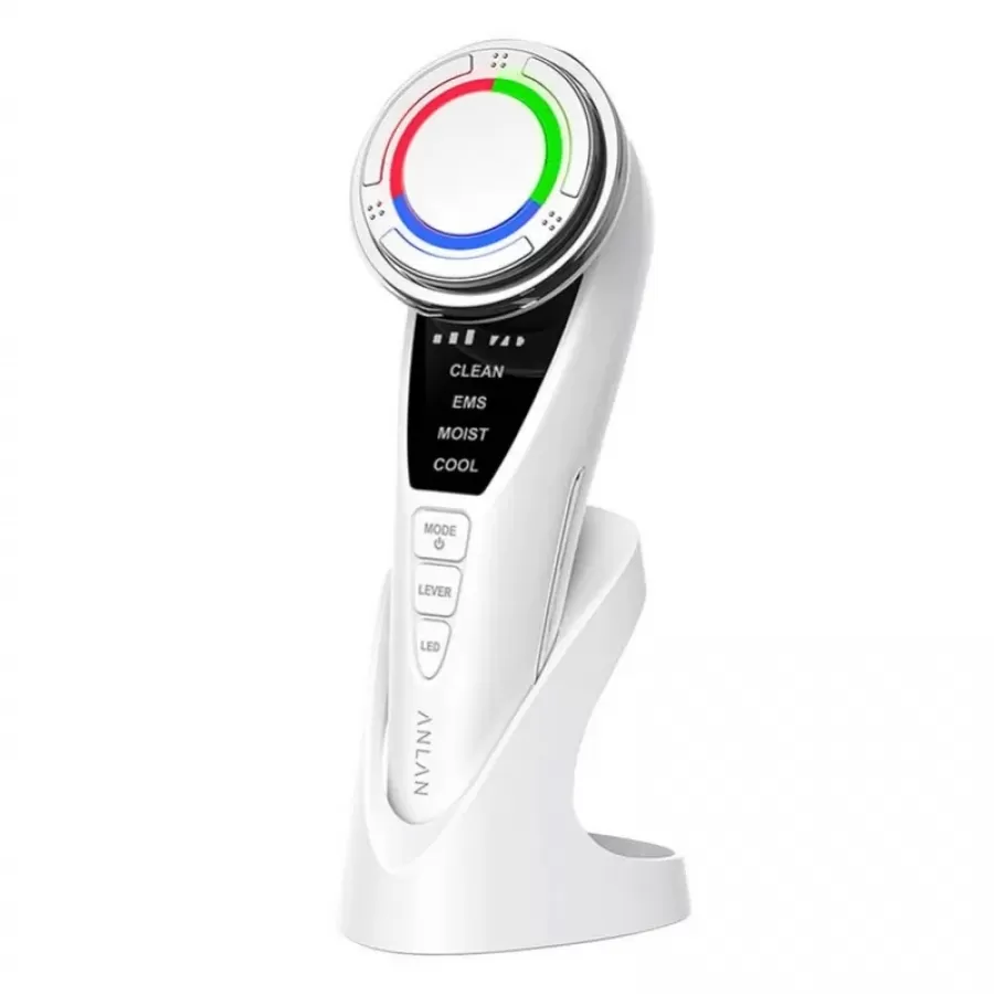 Aparat De Masaj Facial ANLAN Ultrasunete Cu Terapie Prin Lumina Alb ADRY15