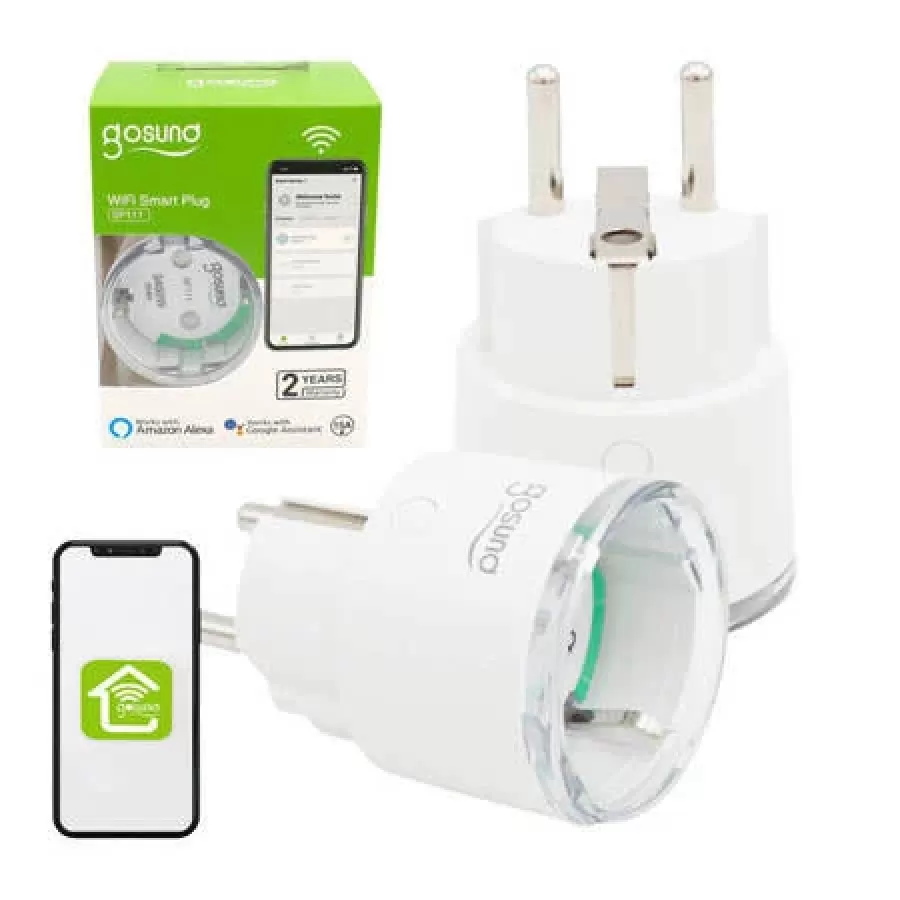 Priza Inteligenta Gosund SP111 WiFi 3680W 16A Tuya Pachet x2 Buc Alb