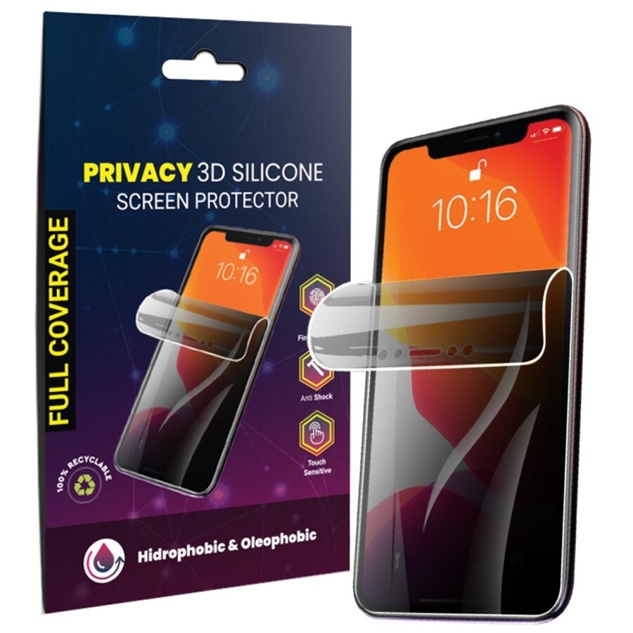 Folie protecție Lemontti pentru Silicon Privacy Xiaomi Redmi Note 9 Pro