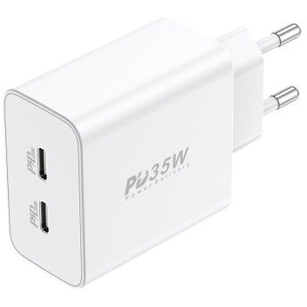 Incarcator Retea EU50 PD 35W 2x USB-C Alb