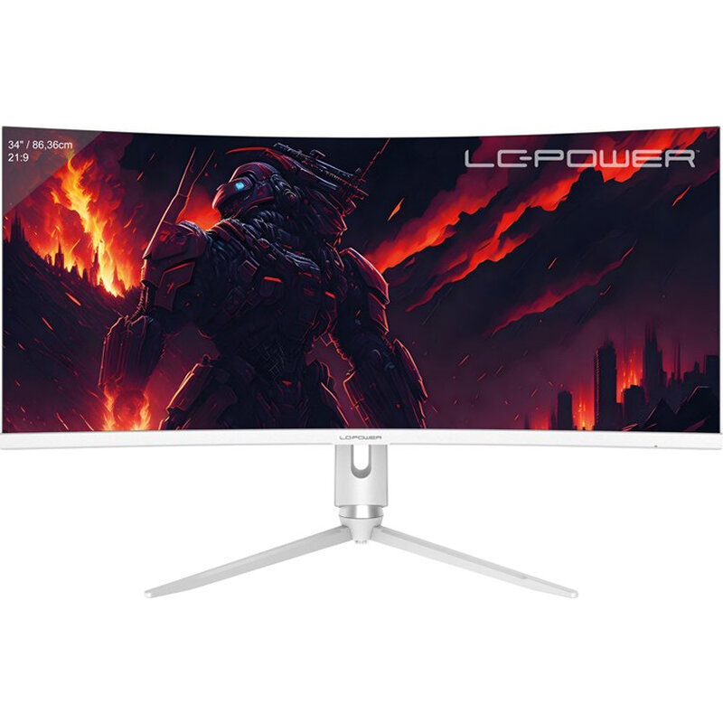 Monitor LED Gaming Curbat LC-M34-Q-C-PRO 34 inch WQHD VA 3ms 165Hz White