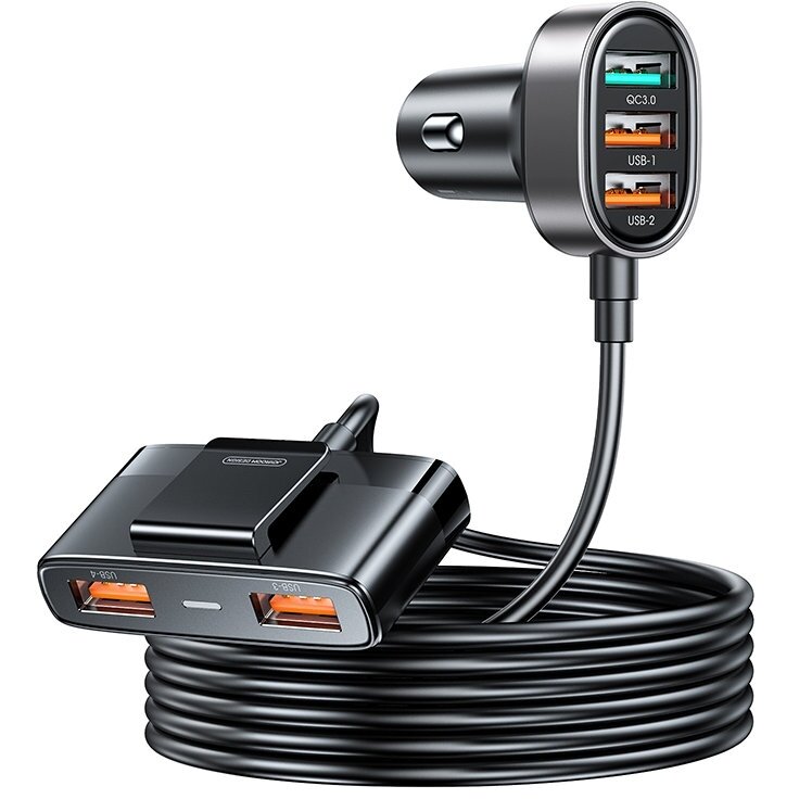 Incarcator Auto JR-CL03 Pro 45W Cu 5 Porturi USB Negru