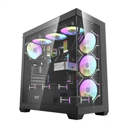Carcasa Pc darkFlash DS900 7 Ventilatoare ARGB Negru ITGalaxy.ro