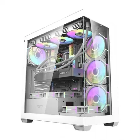Carcasa Pc darkFlash DS900 7 Ventilatoare ARGB Alb ITGalaxy.ro