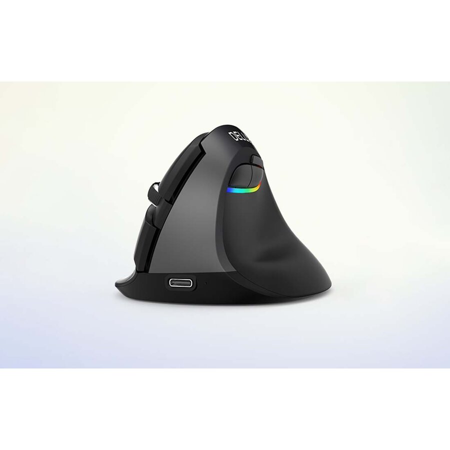 Mouse Vertical M618Mini Wireless BT+2.4G RGB 4000DPI Negru/Gri