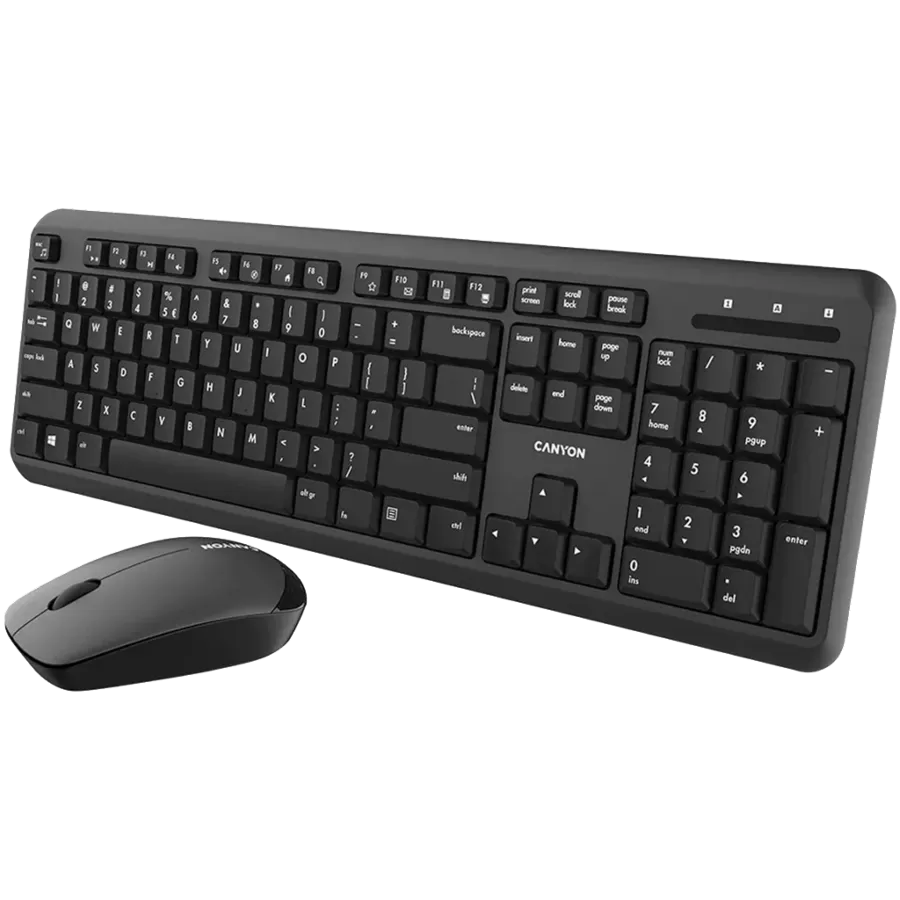 Kit Tastatura și Mouse Canyon Wireless Combo Velvet Tread SET-W20 Layout UK/US Negru