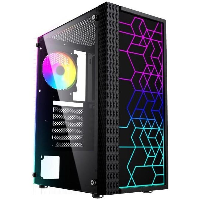 Carcasa Gembird Fornax 2500 ATX, iluminare aRGB, Middle Tower, Fara sursa (Negru) - imagine 2