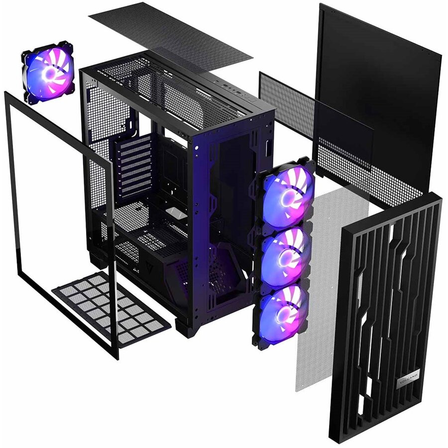 Carcasa Modecom VOLCANO PERUN APEX ARGB MIDI Negru — imaginea 5