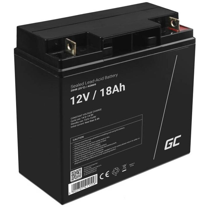 Baterie Reincarcabila AGM 12V 18Ah Fara Mentenanta pentru UPS ALARM Negru