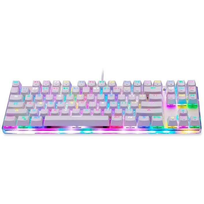 Tastatura Gaming K87S RGB Mecanica Cu Fir Alb