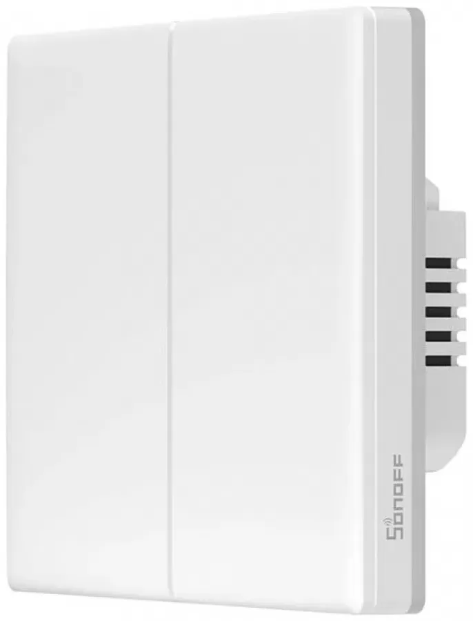 Întrerupător Smart Sonoff TX T5 2C 2 Canale Wi-Fi Touch Lumina Ambientala LED RGB Alb