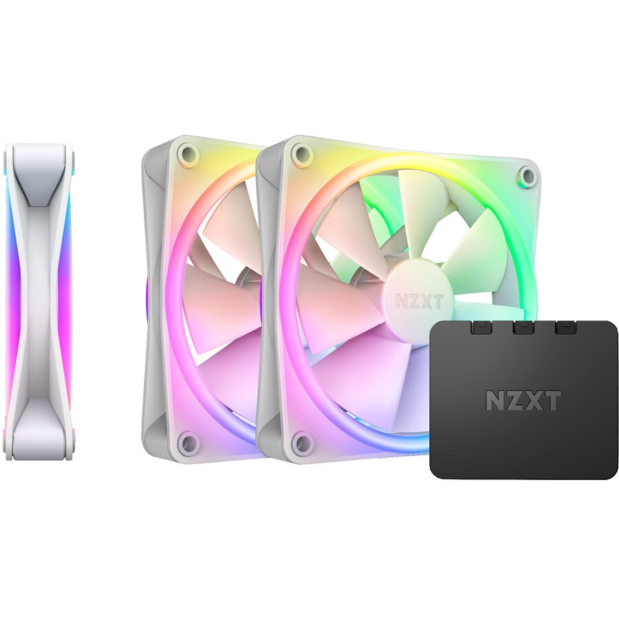 F120 RGB DUO Triple 120x120x25, case fan (white, pack of 3, incl. RGB controller)