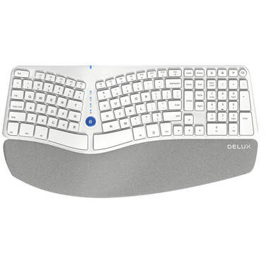 Tastatura Wireless Ergonomic GM901D BT+2.4G Alb