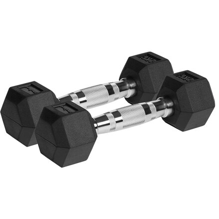 Gantere Dumbbell Rebel ACTIV Hex Fonta Cauciucată 2x2kg Negru