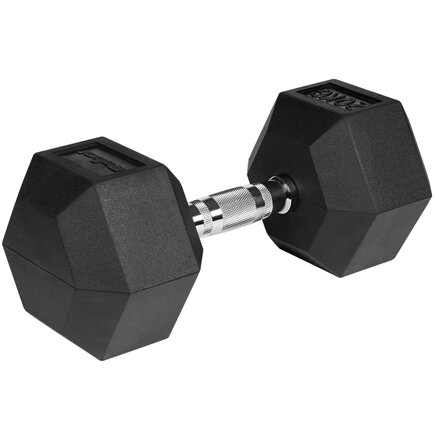 Gantere Dumbbell Rebel ACTIVE Hex Fonta Cauciucată 20kg Negru
