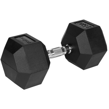 Gantere Dumbbell Rebel ACTIVE Hex Fonta Cauciucată 20kg Negru — imaginea 3