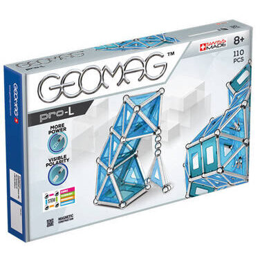 Set De Constructie GEO-024 Pro-L Panouri Magnetice 110 Piese Albastru/Argintiu