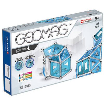 Set De Constructie GEO-023 Panouri Magnetice Pro-L 75x Piese Albastru/Argintiu