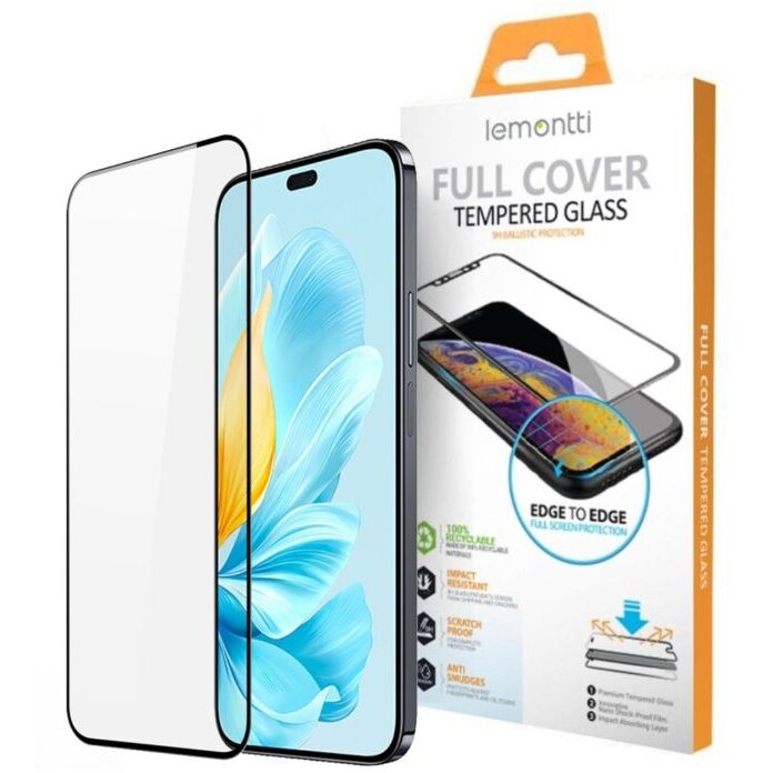 Folie protecție Lemontti Sticlă Full Fit pentru Honor 200 Negru