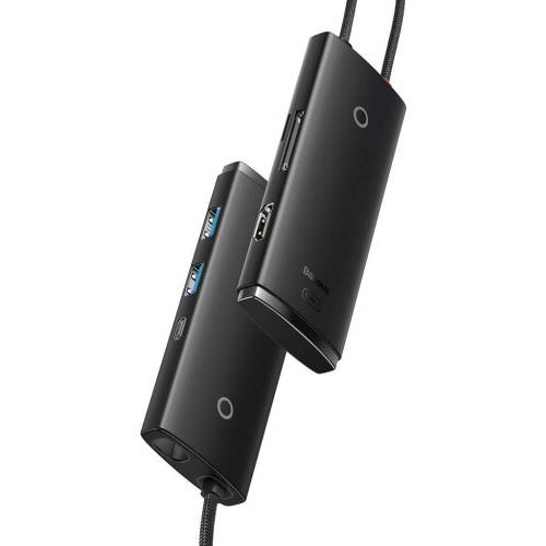 Hub Extern Lite Series 6in1 USB-C la 2x USB 3.0 + USB-C + HDMI + SD/TF Negru