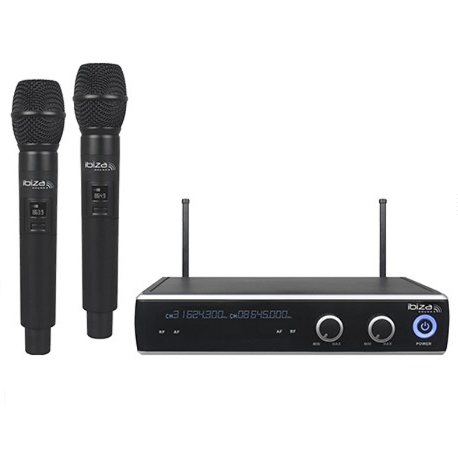 Set 2 Microfoane Wireless UHF 863.9 / 864.9Mhz Negru