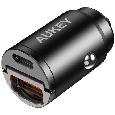 Incarcator Auto CC-A3 1xUSB-A 1xUSB-C 30W Negru