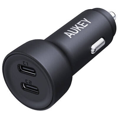 Incarcator Auto CC-Y23 2xUSB-C 65W Negru