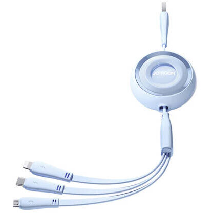 Cablu Date 3in1 Colorful USB la USB-C/Lightning/Micro USB 3,5A, 1m Albastru