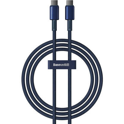 Cablu Date USB-C - USB-C Tungsten Gold 100W 1m  Albastru