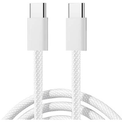 Cablu Date S-A45 USB-C - USB-C 60 W Impletit 1m Alb