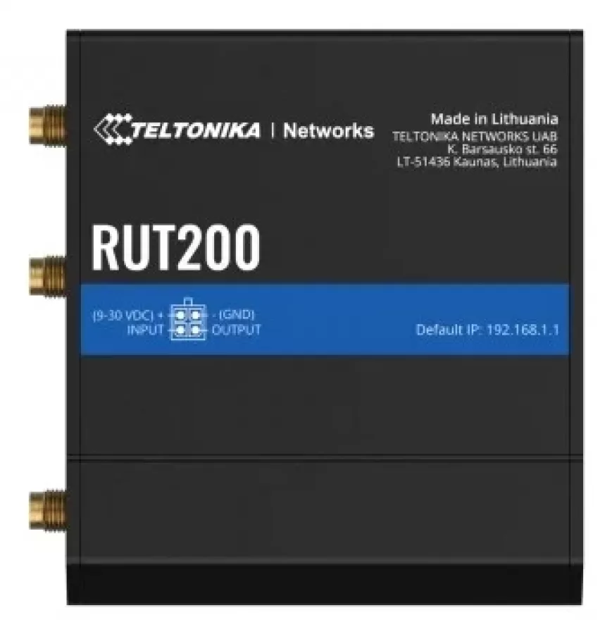 Router Wireless Teltonika RUT200010000 Wi-Fi 4 RJ-45 IP30 Fast Ethernet 9W Negru