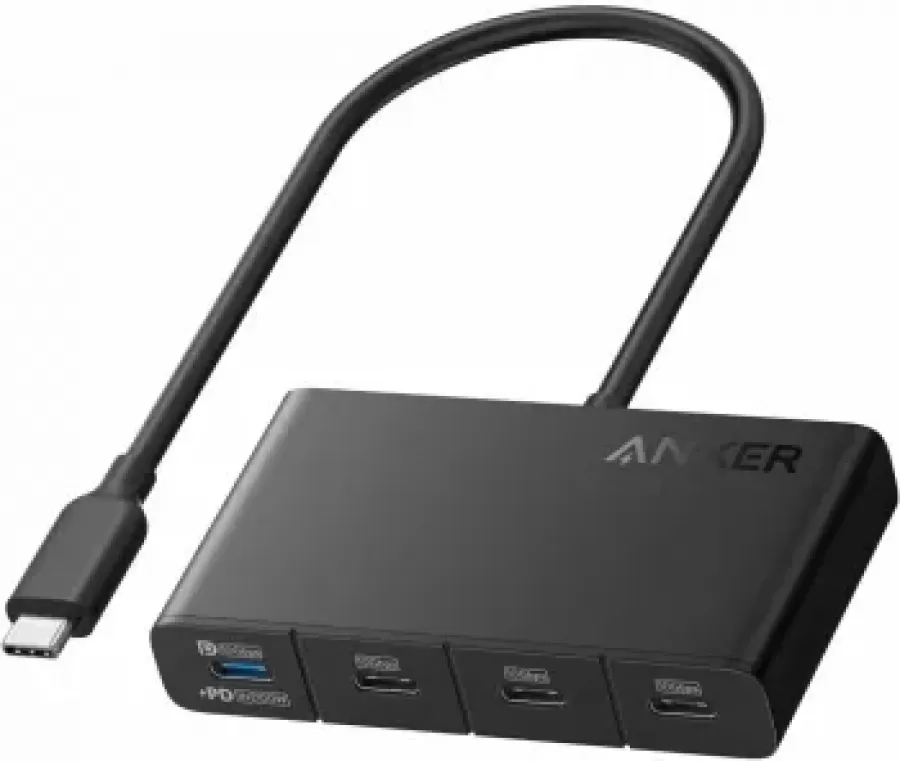 Hub Extern Anker 4-in-1 4x USB-C 10Gbps 100W Max PD-in Negru