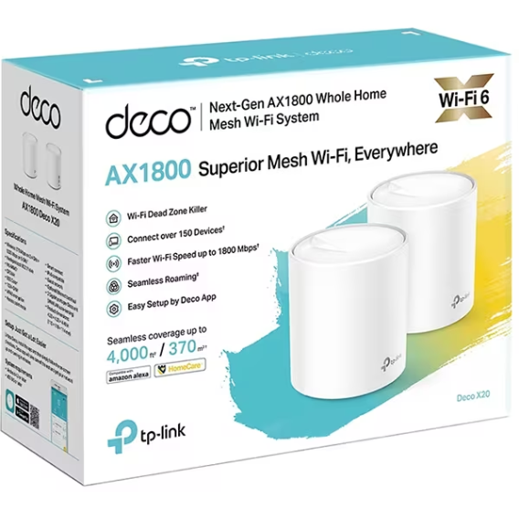 Router Wireless TP-Link x2 buc Deco X10 MESH AX1500 1500Mbps LAN WAN 2.4 GHz 5 GHz Alb — imaginea 2
