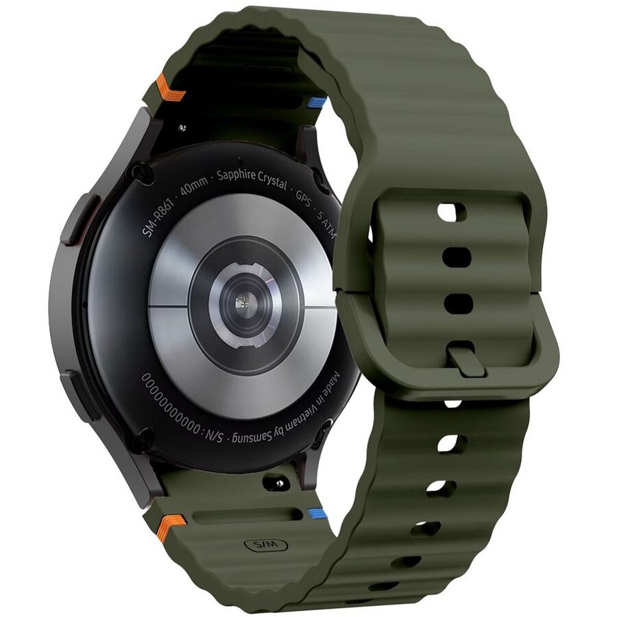 Accesoriu smartwatch Silicone Sport compatibila cu Samsung Galaxy Watch 4/5/6/7/FE 40mm Army Green