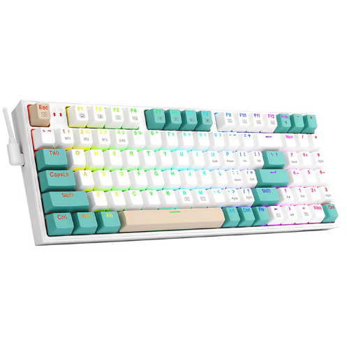 Tastatura Gaming Mecanica Bluetooth Cu Si Fara Fir Veigar Iluminare RGB Alb