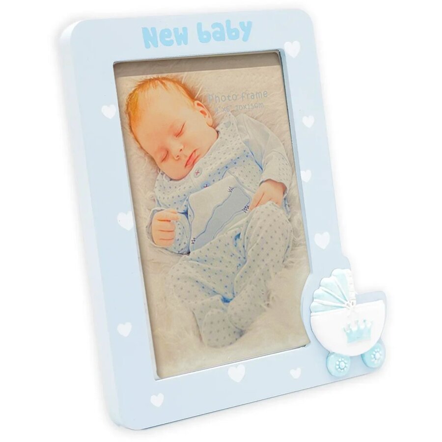 Rama Foto New Baby Cadru Din Lemn 10x15 Pentru Birou Albastru Pastel