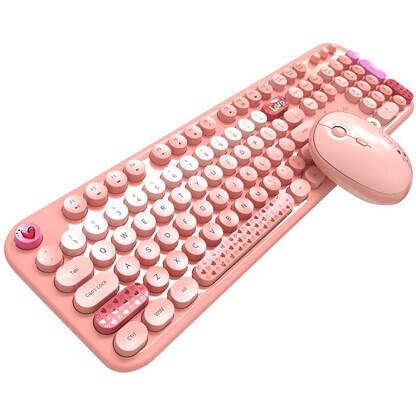 Kit Tastatura + Mouse Lovely 2.4G Wireless Pink