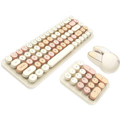 Kit Tastatura + Mouse Wireless +Numeric Keypad 3in1 2.4G Milk-tea