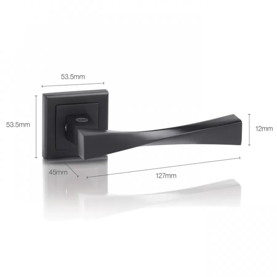 Mâner Cu Rozeta Pătrată Yale 35-ZR-8x8-A001-CE-56-61 Pentru Ușă Exterior Aluminiu Negru — imaginea 4