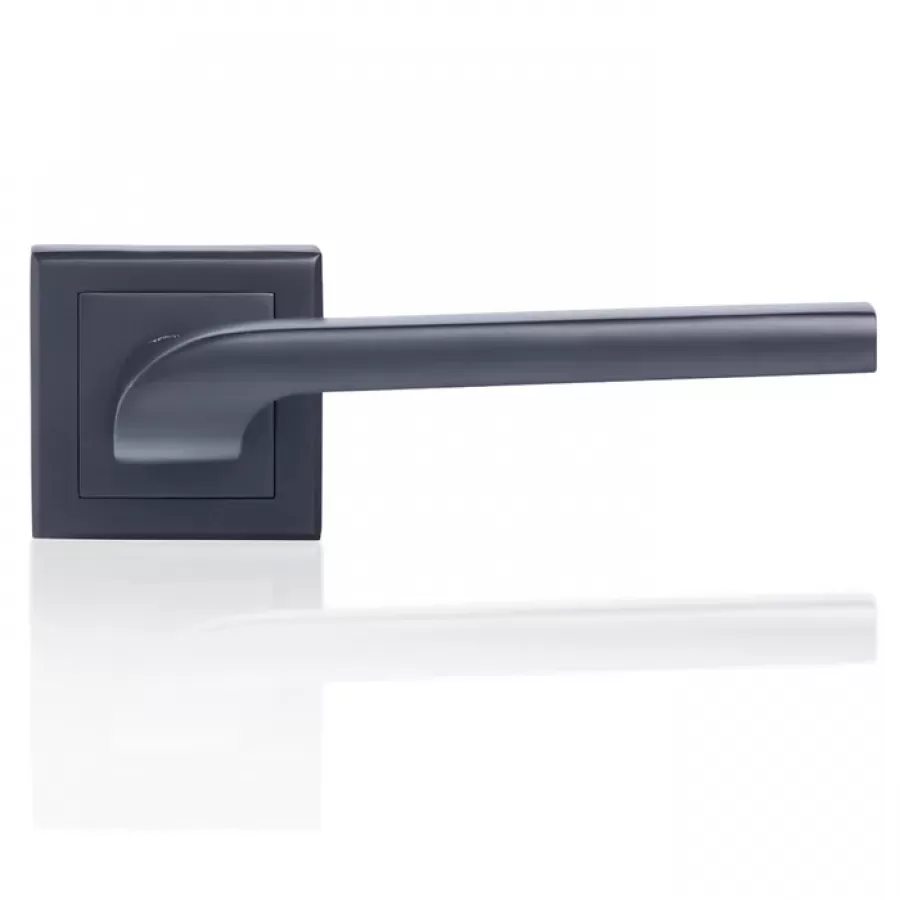Mâner Cu Rozeta Pătrată Yale 35-ZR-8x8-A002-KT-56-61 Pentru Ușă Interior Aluminiu Negru