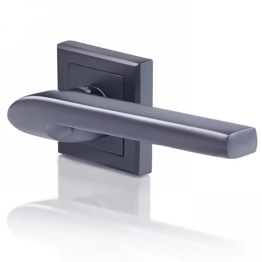 Mâner Cu Rozeta Pătrată Yale 35-ZR-8x8-A002-KT-56-61 Pentru Ușă Interior Aluminiu Negru — imaginea 2