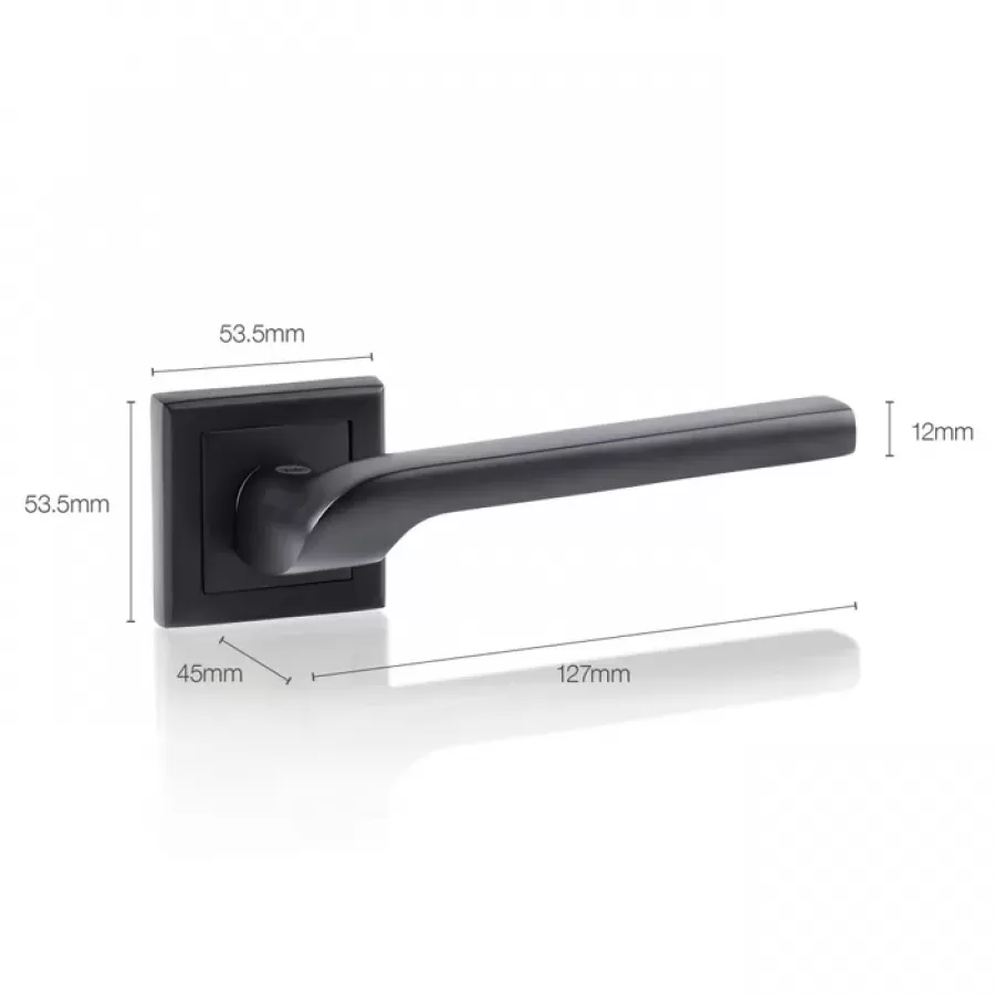 Mâner Cu Rozeta Pătrată Yale 35-ZR-8x8-A002-KT-56-61 Pentru Ușă Interior Aluminiu Negru — imaginea 3