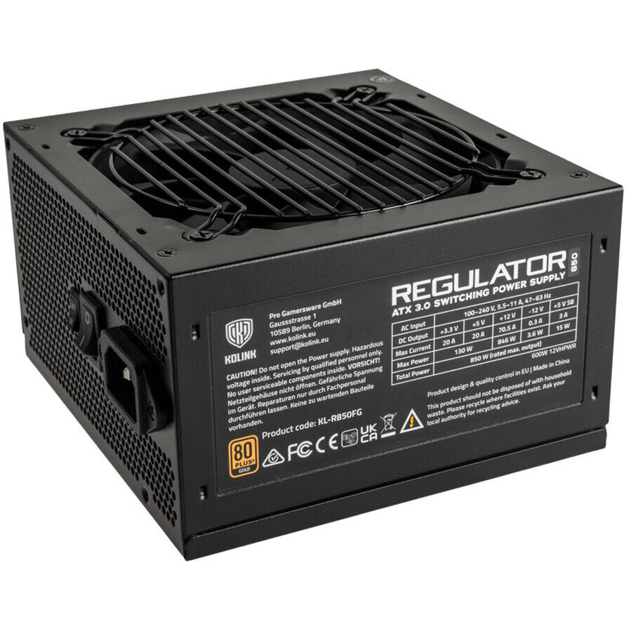 Sursa Regulator 80 PLUS Gold ATX 3.0 PCIe 5.0 850W Negru
