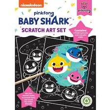 Set Fise Razuibile Baby Shark Scratch Art Set AB3140BSSA2