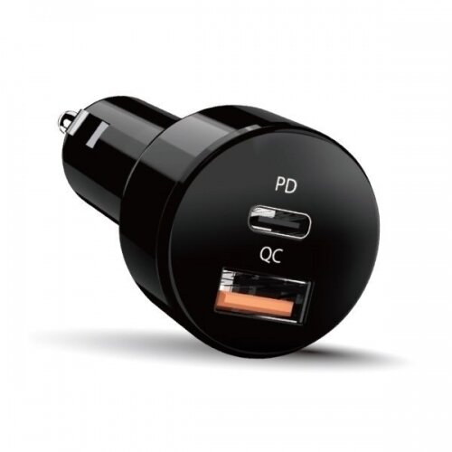 Alimentator Auto QC Si PD 36W Quick Charge 18W Power Delivery 18W 1 x USB-A + 1 x USB Type-C Negru