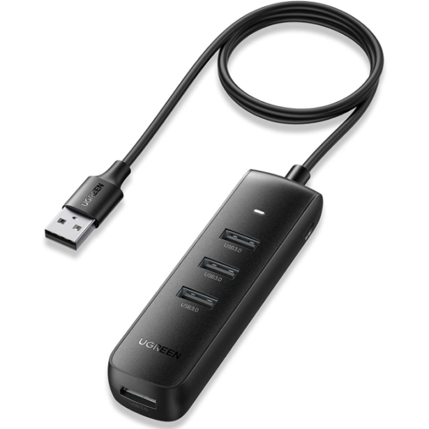 Hub USB CM416 Extern USB 3.0 x4 ABS Port microUSB 5V 25cm Negru